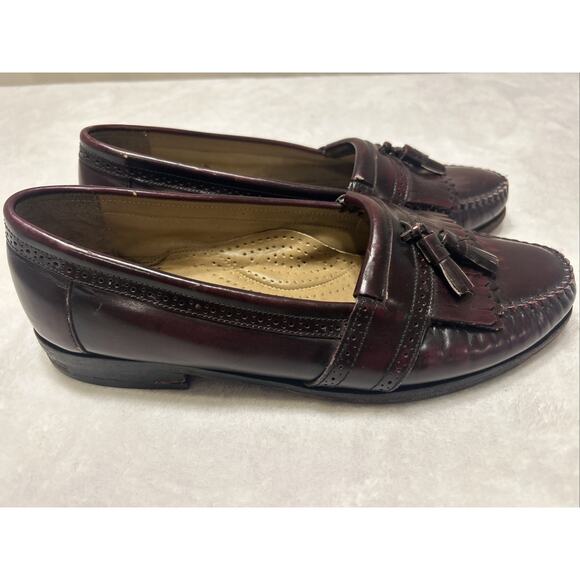 GH Bass Weejuns Men’s Shoes Size 10 C Burgundy Leather Loafers Slip On Casual - Picture 3 of 9